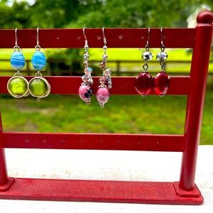 Elegant Multicolor Dangle Earrings Set